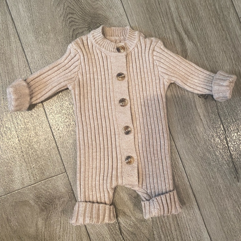 Cozy Cream Knit Kids One Piece